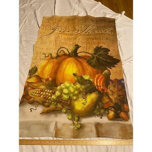 "Give Thanks" Thanksgiving Full Sized Flag‎ by Artist Bart Mario Wolf 28x41"